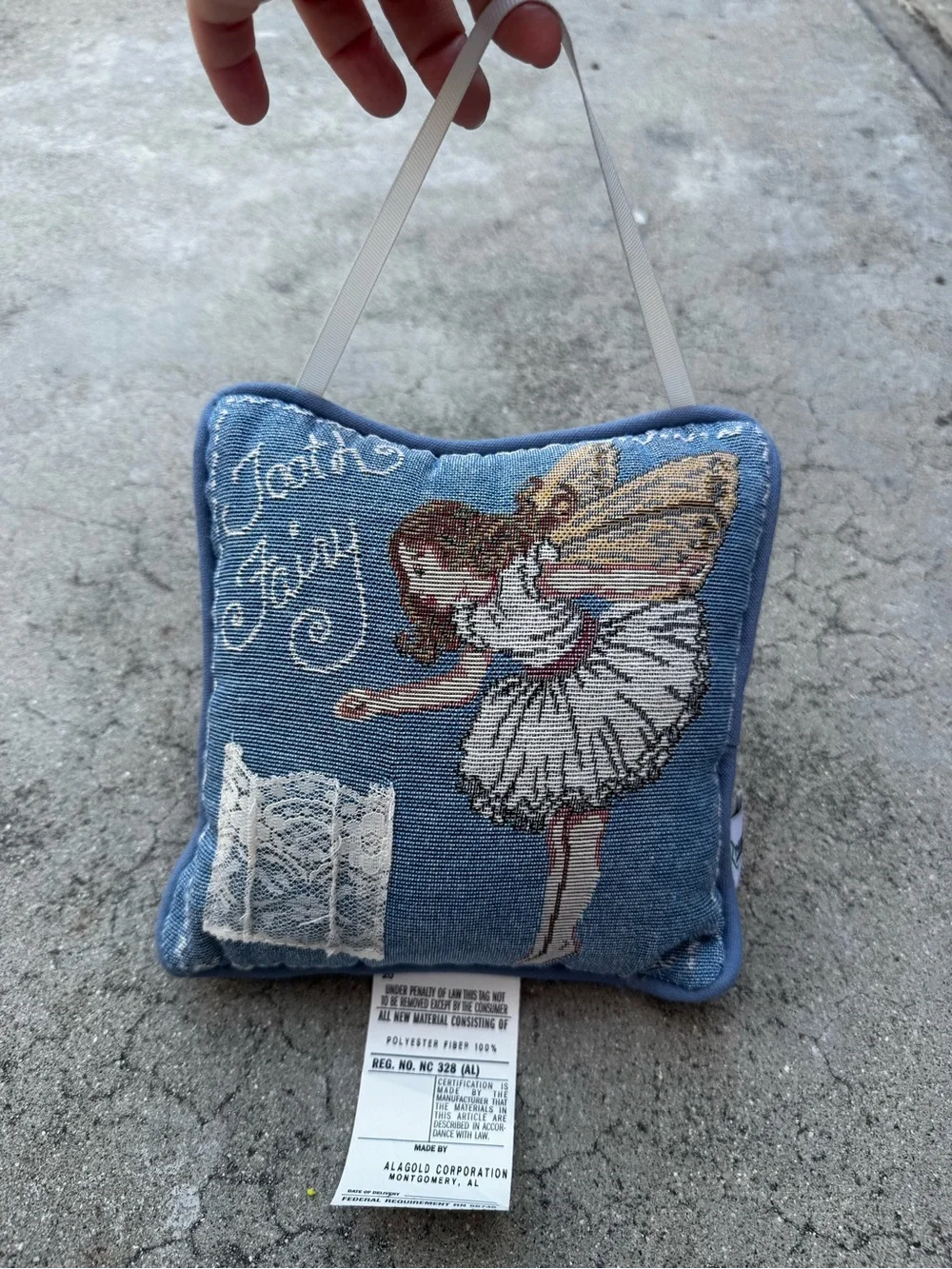 Vintage tooth fairy pillow cross stitch 90s